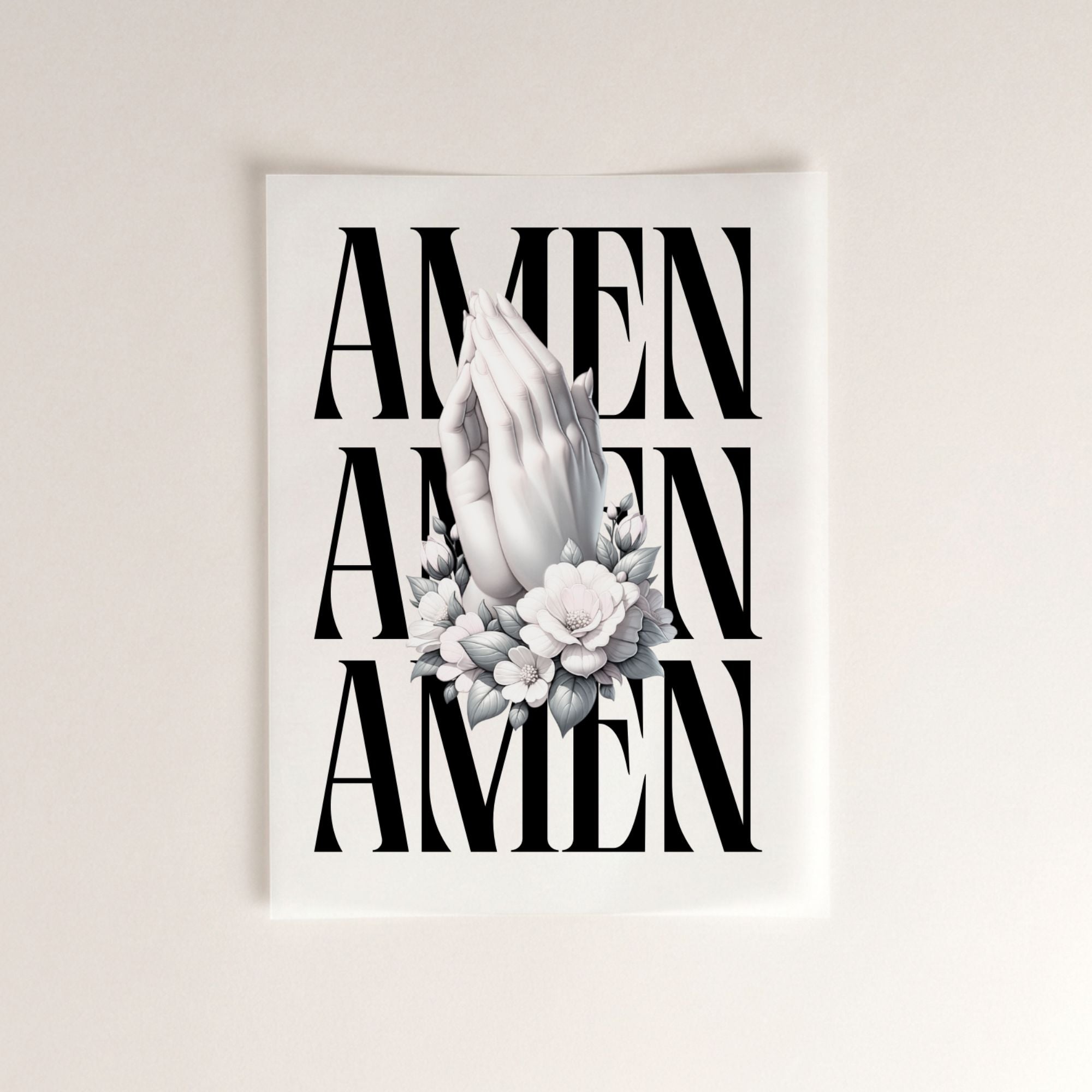 Amen christliches Bügelbild | 30 cm hoch