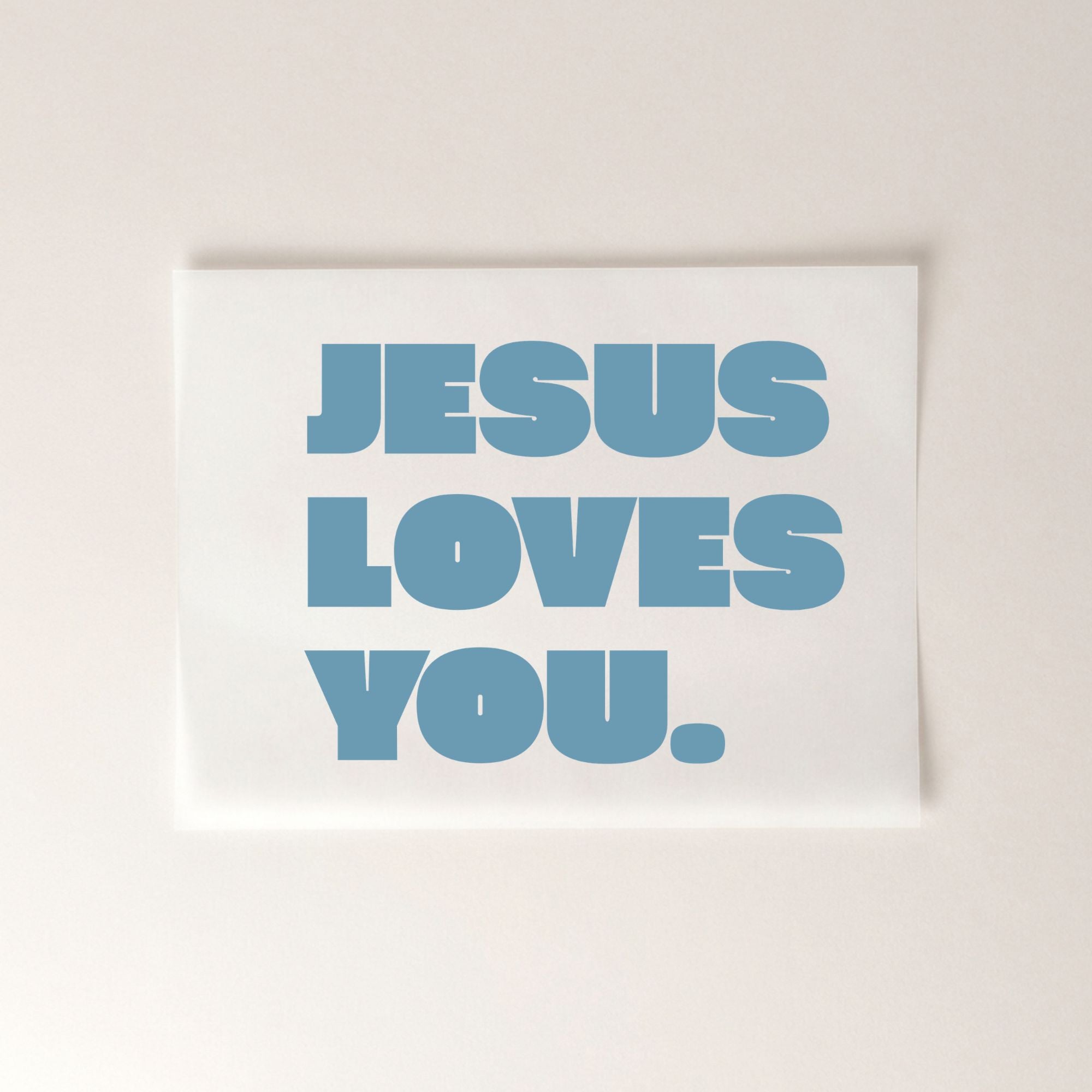Jesus Loves You christliches Bügelbild | 25 cm breit