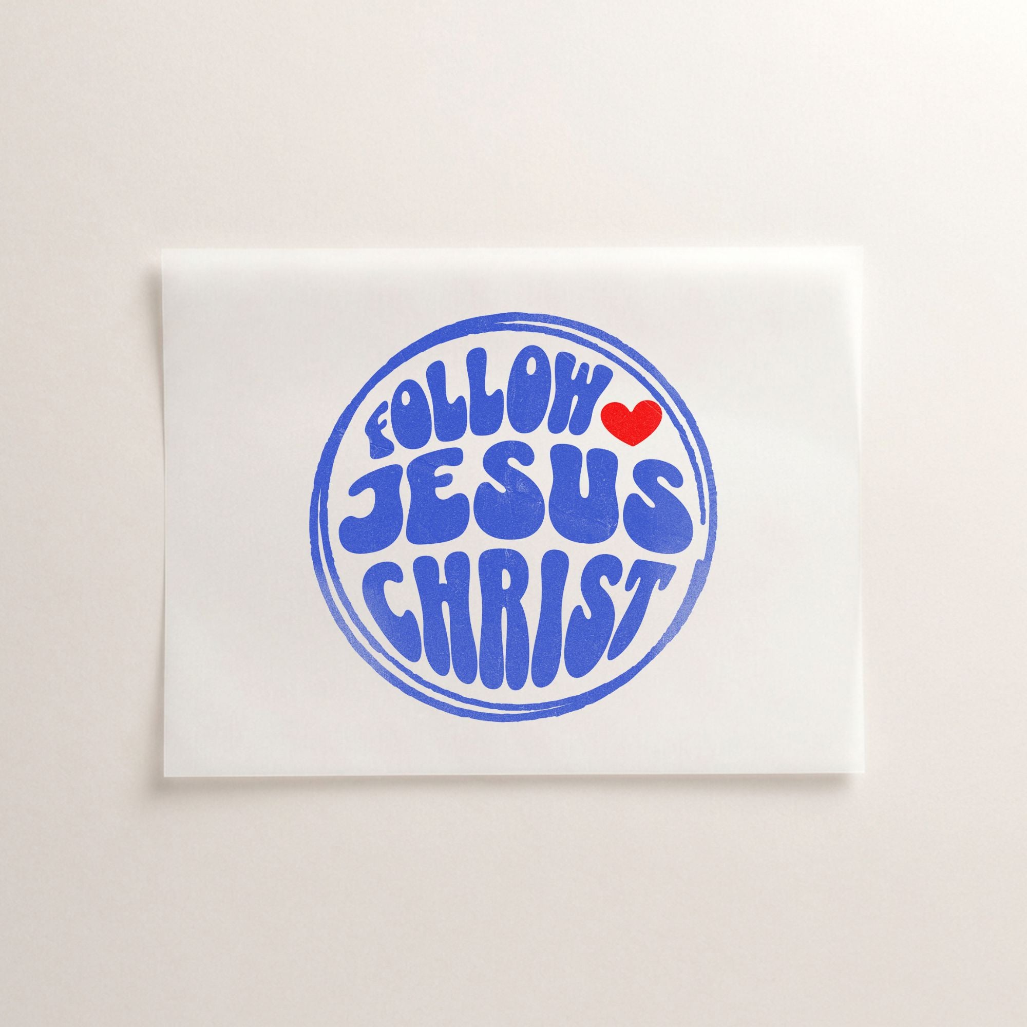 Follow Jesus Christ Crew christliches Bügelbild | 8 cm breit & 24 cm breit