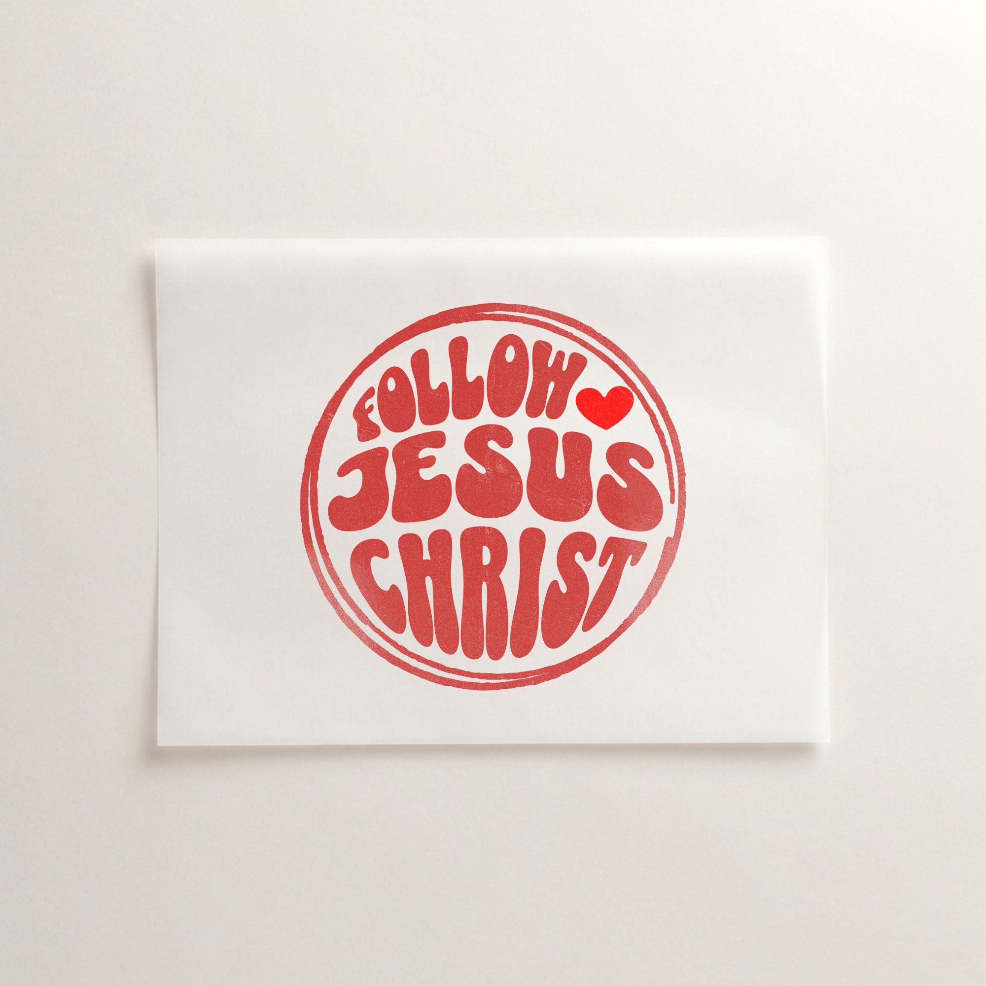 Follow Jesus Christ Crew christliches Bügelbild | 8 cm breit & 24 cm breit