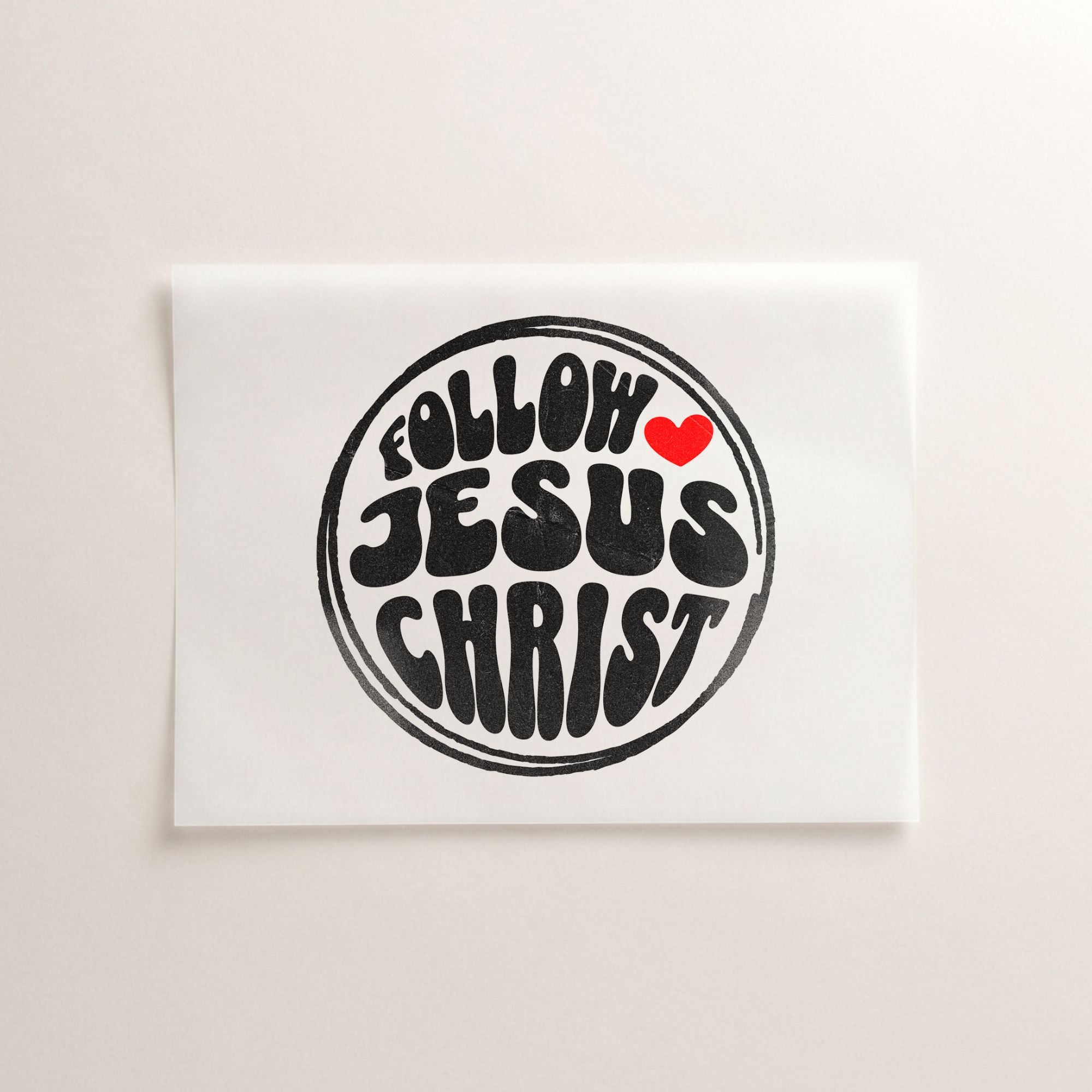 Follow Jesus Christ Crew christliches Bügelbild | 8 cm breit & 24 cm breit