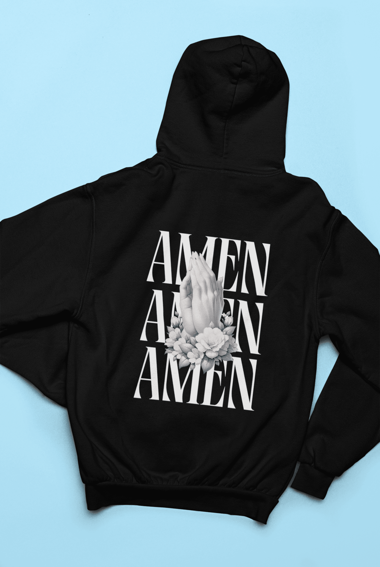Christlicher Herren Hoodie „Amen“ – Faith Statement Backpri
