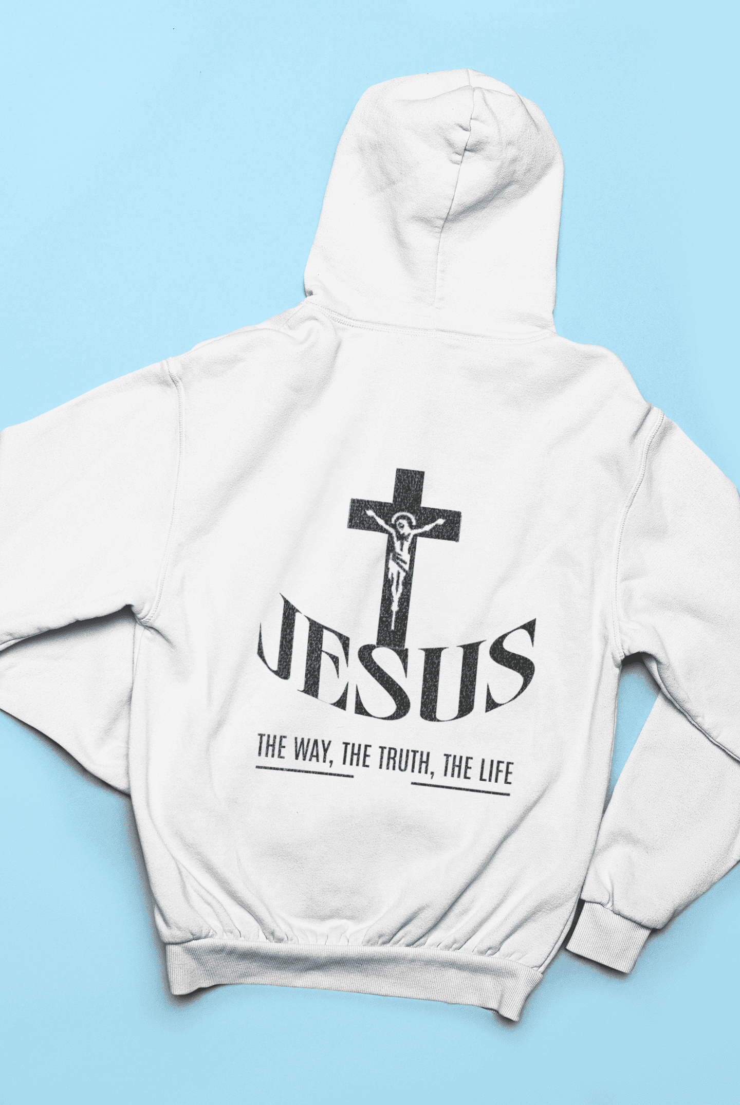 Christlicher Damen Hoodie mit Rückenprint „Jesus the way, the trust, the life“