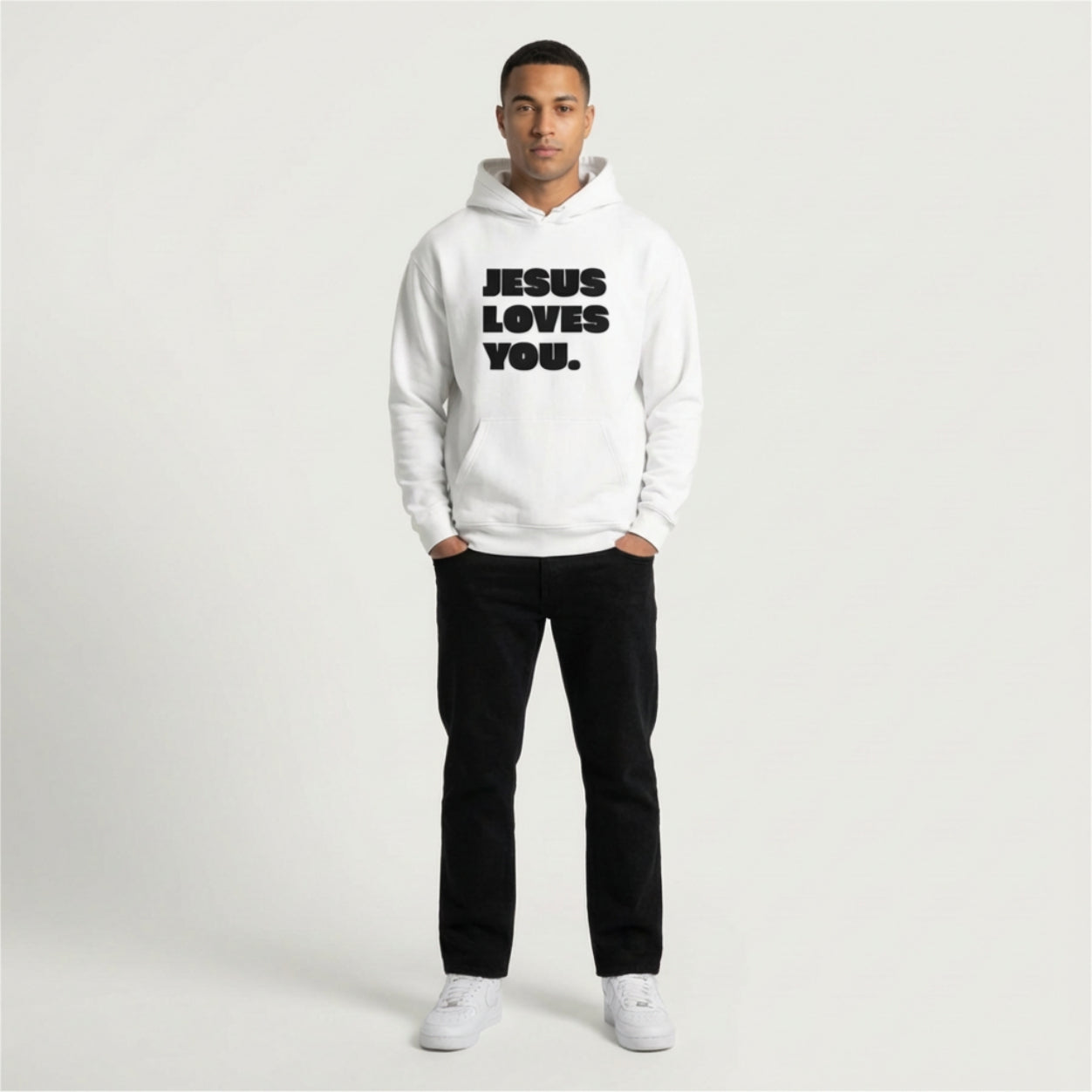 Christlicher Hoodie Herren „Jesus Loves You“ | Hoodie mit christlicher Botschaft