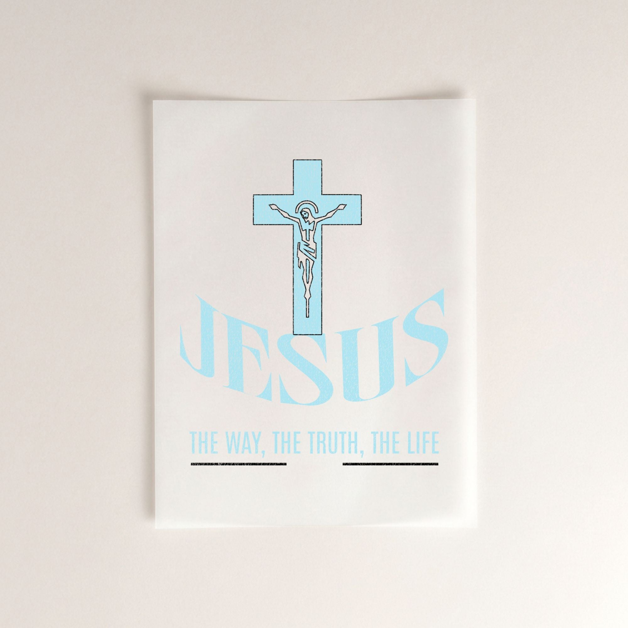 Jesus Kreuz The Way, The Truth, The Life christliches Bügelbild | 30 cm hoch