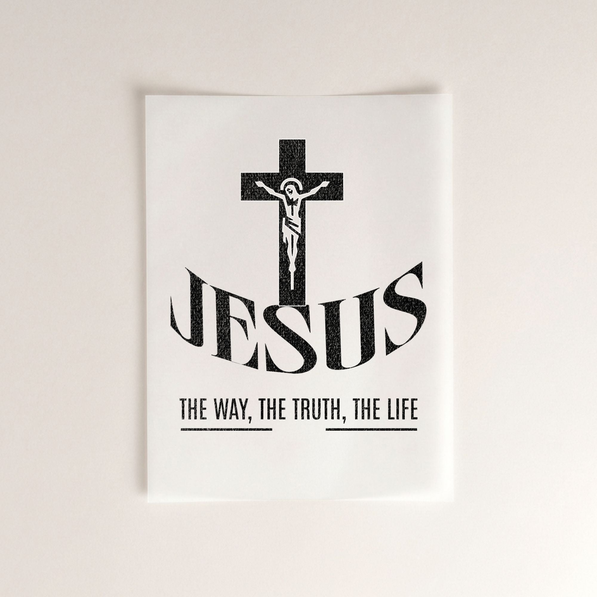 Jesus Kreuz The Way, The Truth, The Life christliches Bügelbild | 30 cm hoch