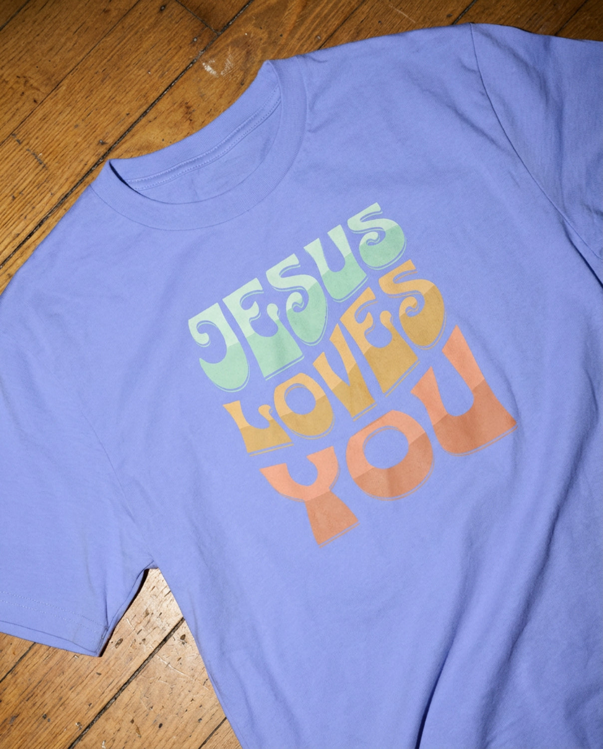 Jesus loves you bunt christliches Bügelbild | 8 cm & 24 cm breit