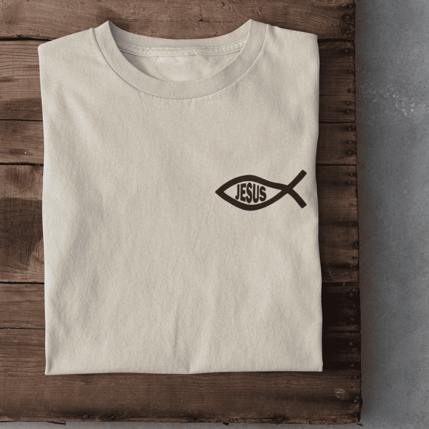 Christliches Damen T-Shirt „Eucharistischer Fisch & Jesus (Ichthys)“