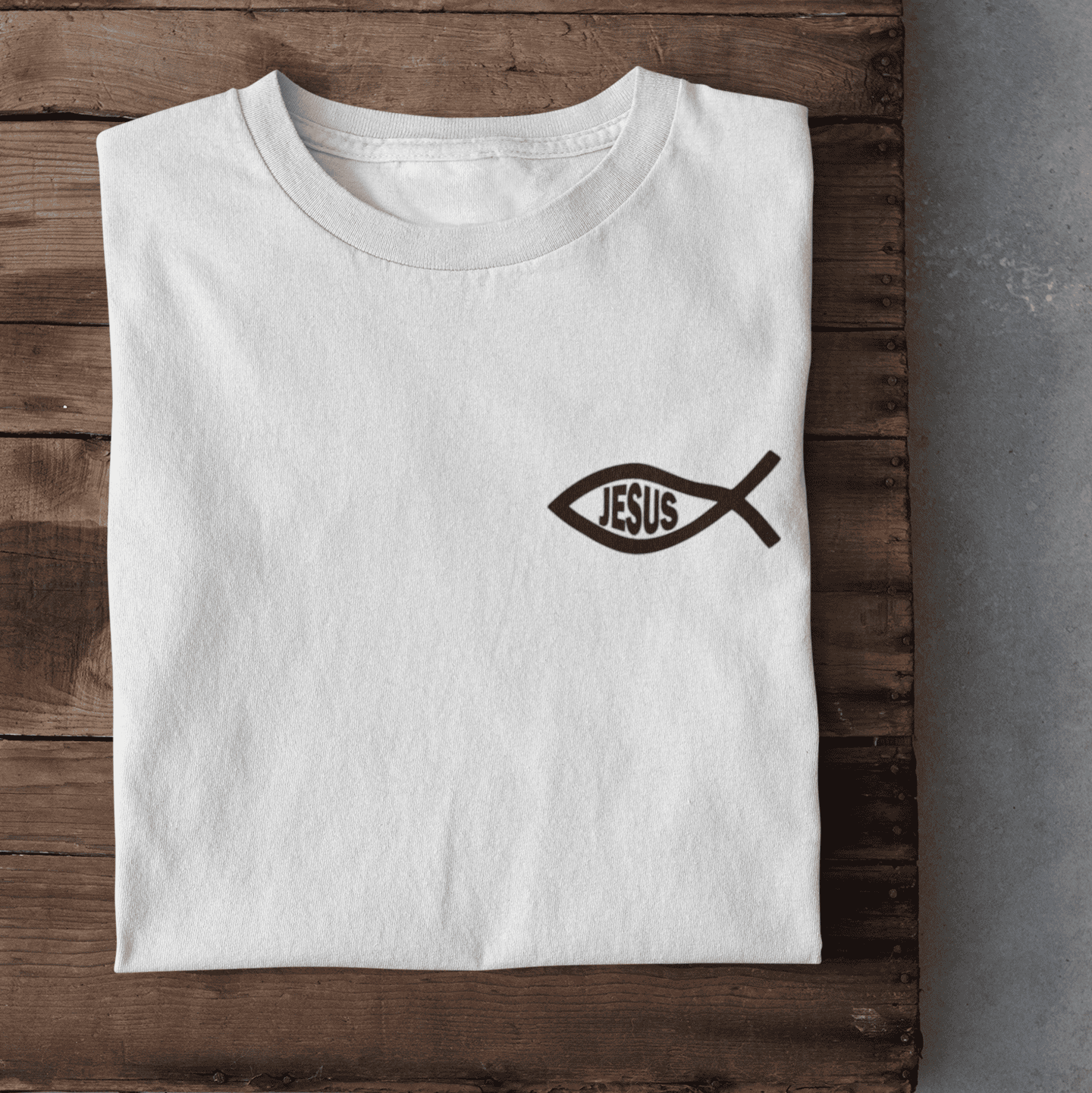 Christliches Damen T-Shirt „Eucharistischer Fisch & Jesus (Ichthys)“
