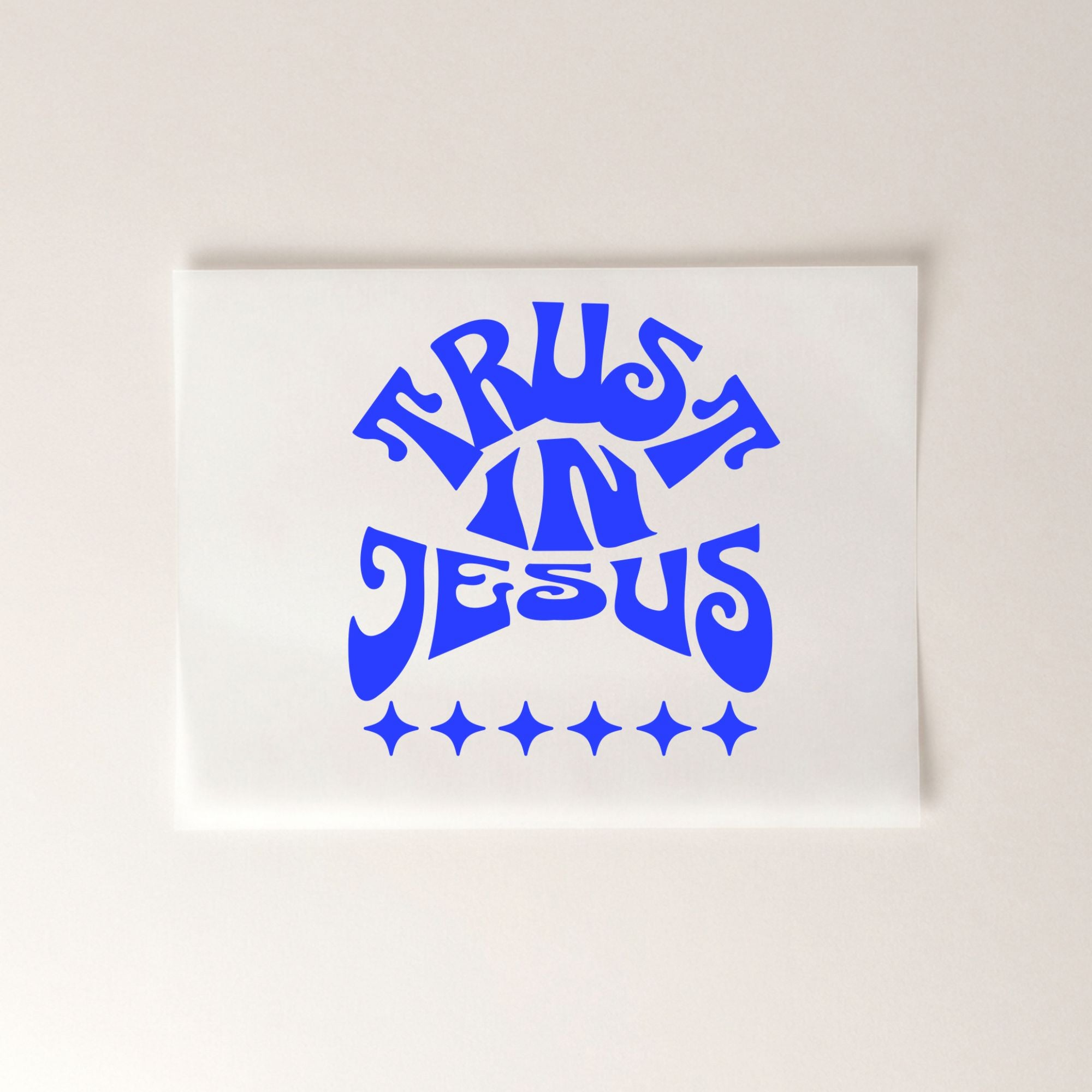 Trust in Jesus christliches Bügelbild | 8cm + 24 cm breit