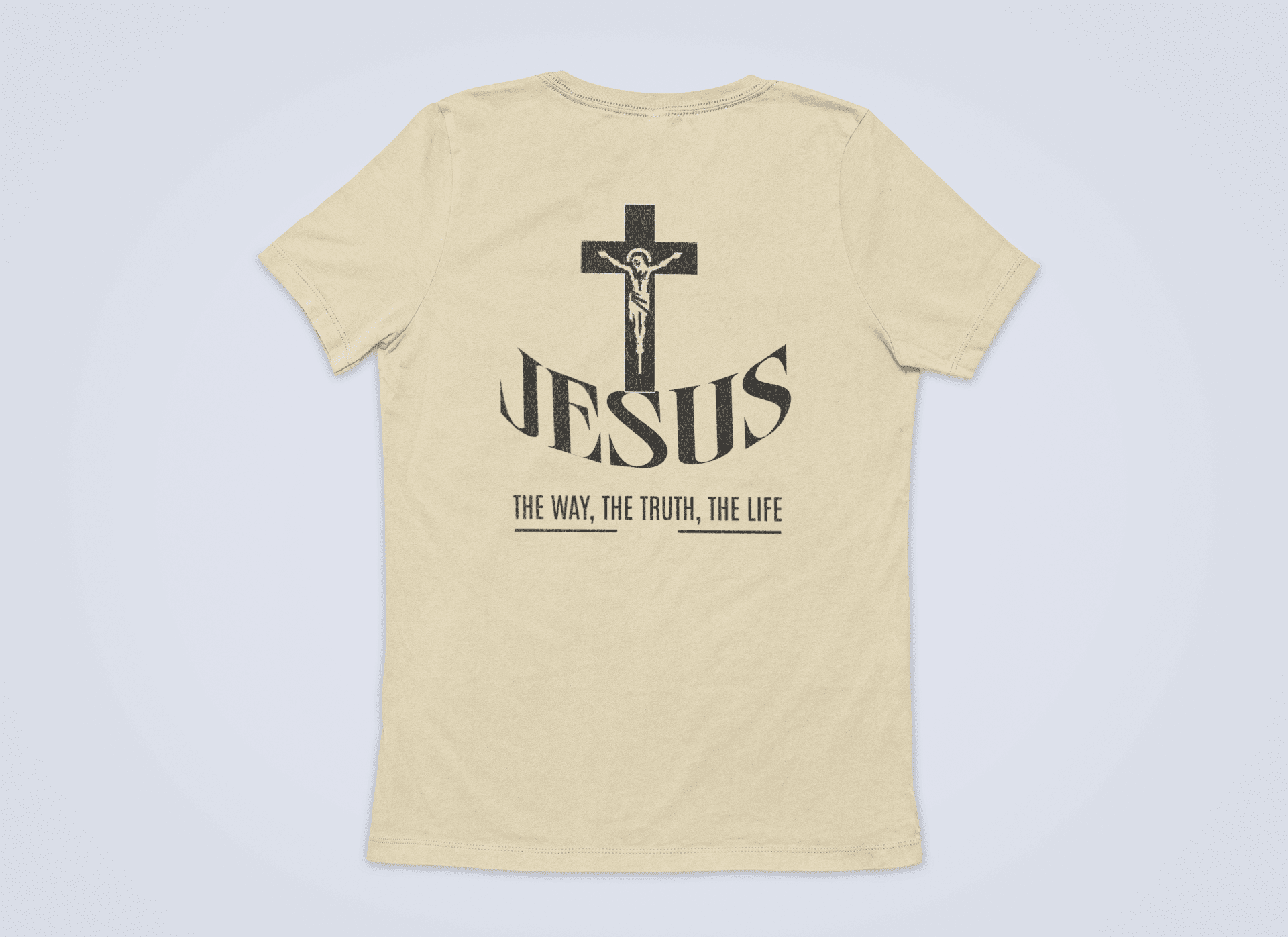 Christlicher Damen T-Shirt mit Rückenprint „Jesus the way, the trust, the life“