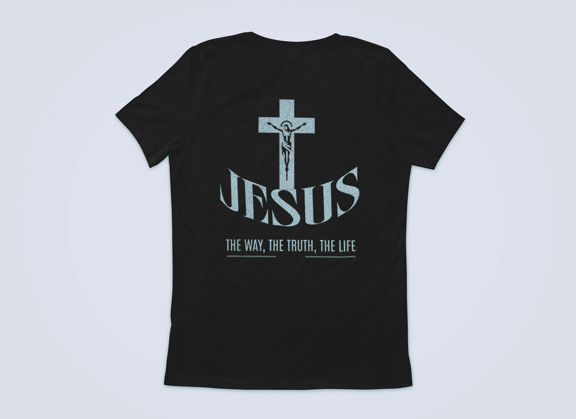 Christlicher Damen T-Shirt mit Rückenprint „Jesus the way, the trust, the life“