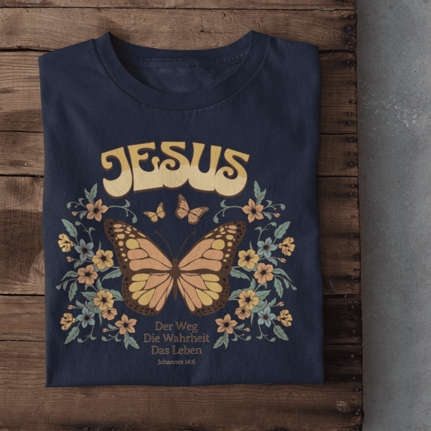 Christliches Damen T-Shirt mit Schmetterling – Glaube & Hoffnung