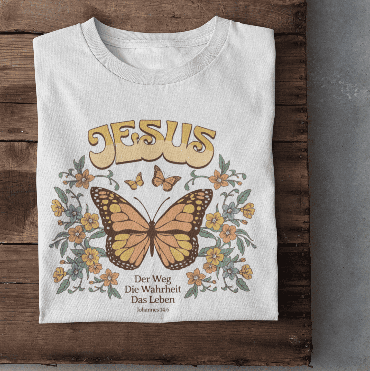 Christliches Damen T-Shirt mit Schmetterling – Glaube & Hoffnung