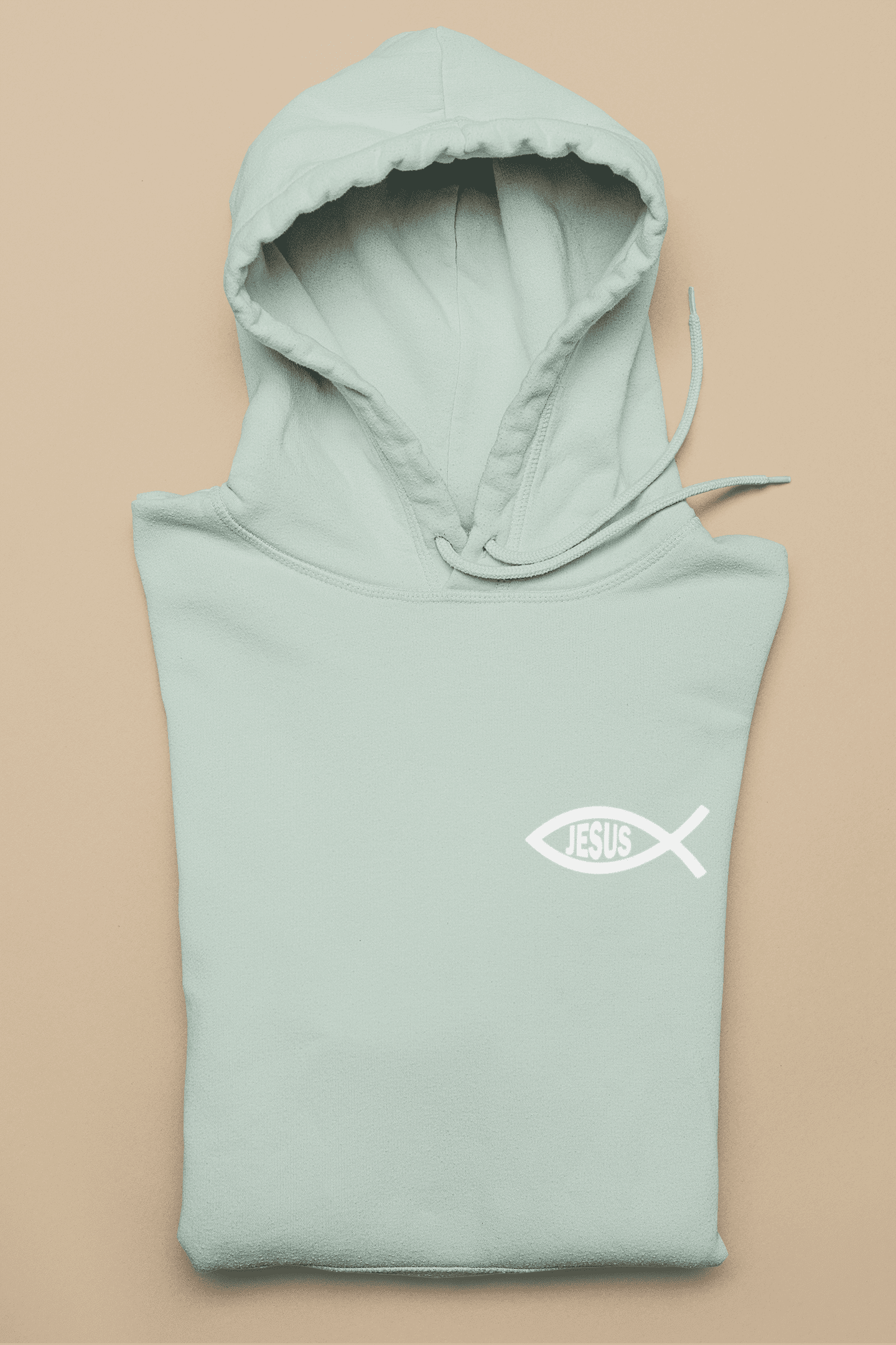 Christlicher Damen Hoodie „Eucharistischer Fisch & Jesus (Ichthys)“
