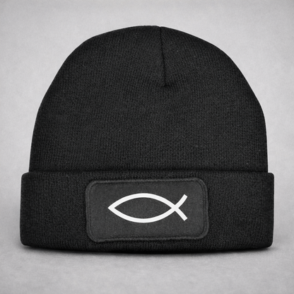Christliche Beanie mit Ichthys Fisch – Eucharistisches Symbol