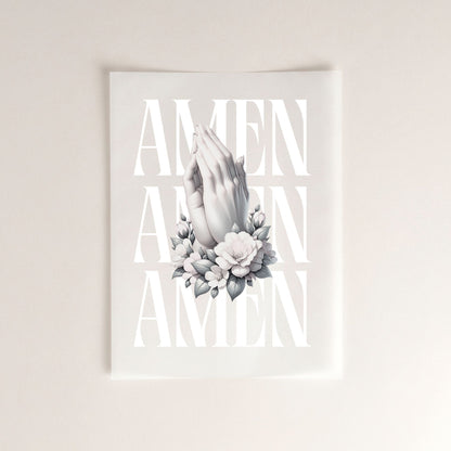 Amen christliches Bügelbild | 30 cm hoch