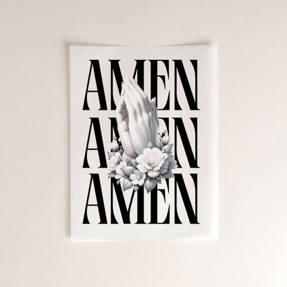 Amen christliches Bügelbild | 30 cm hoch