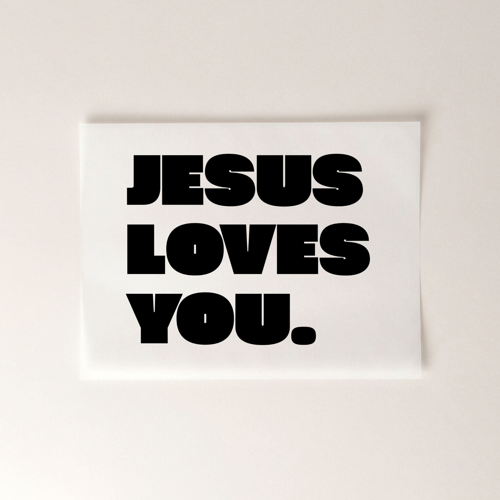 Jesus Loves You christliches Bügelbild | 25 cm breit