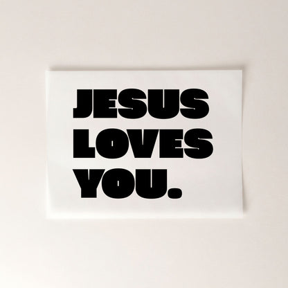 Jesus Loves You christliches Bügelbild | 25 cm breit