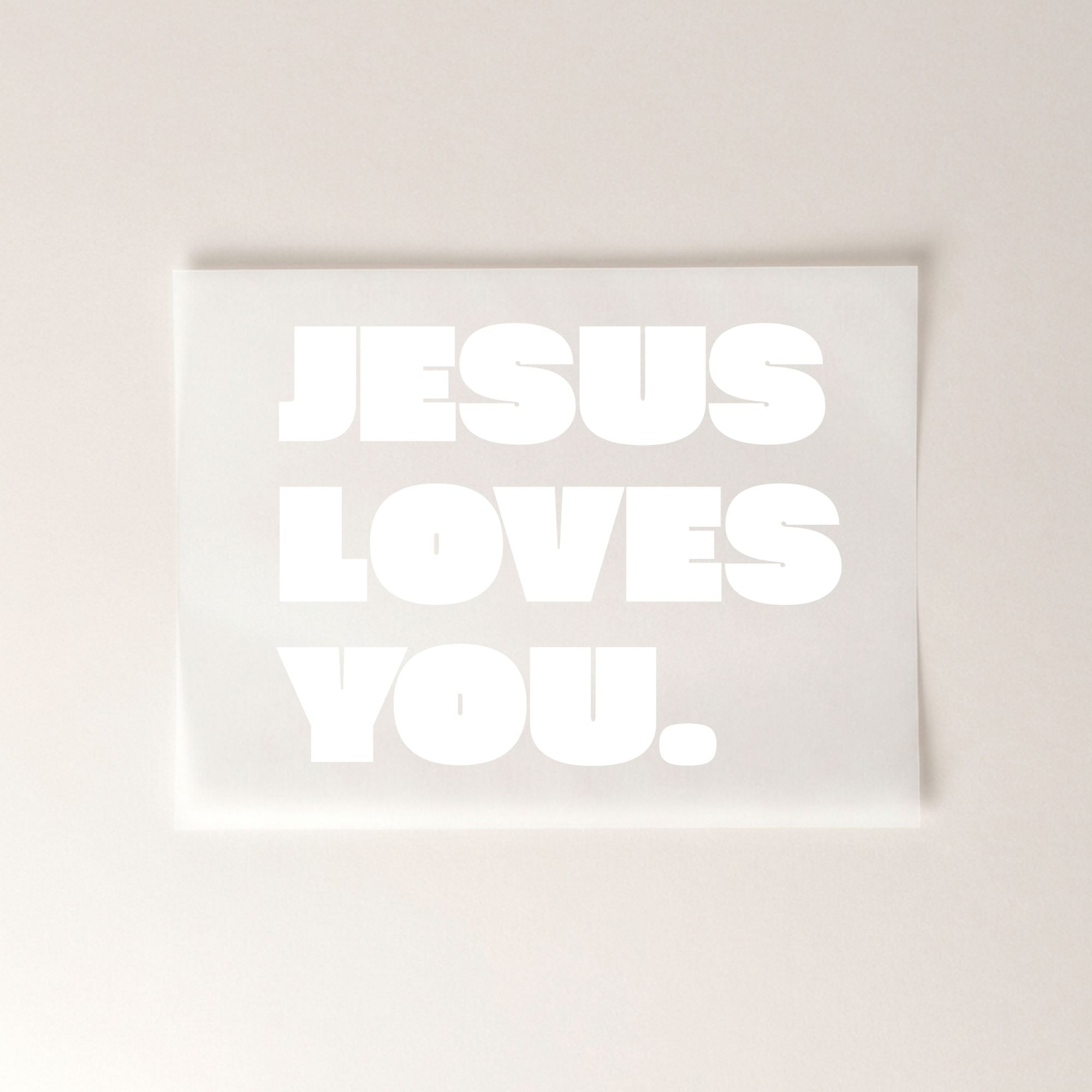 Jesus Loves You christliches Bügelbild | 25 cm breit
