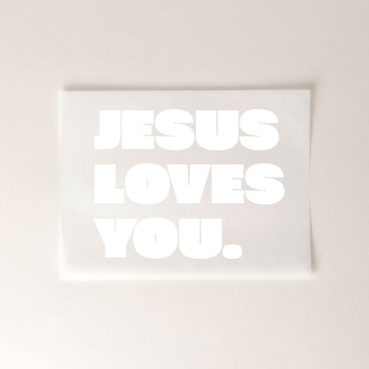 Jesus Loves You christliches Bügelbild | 25 cm breit