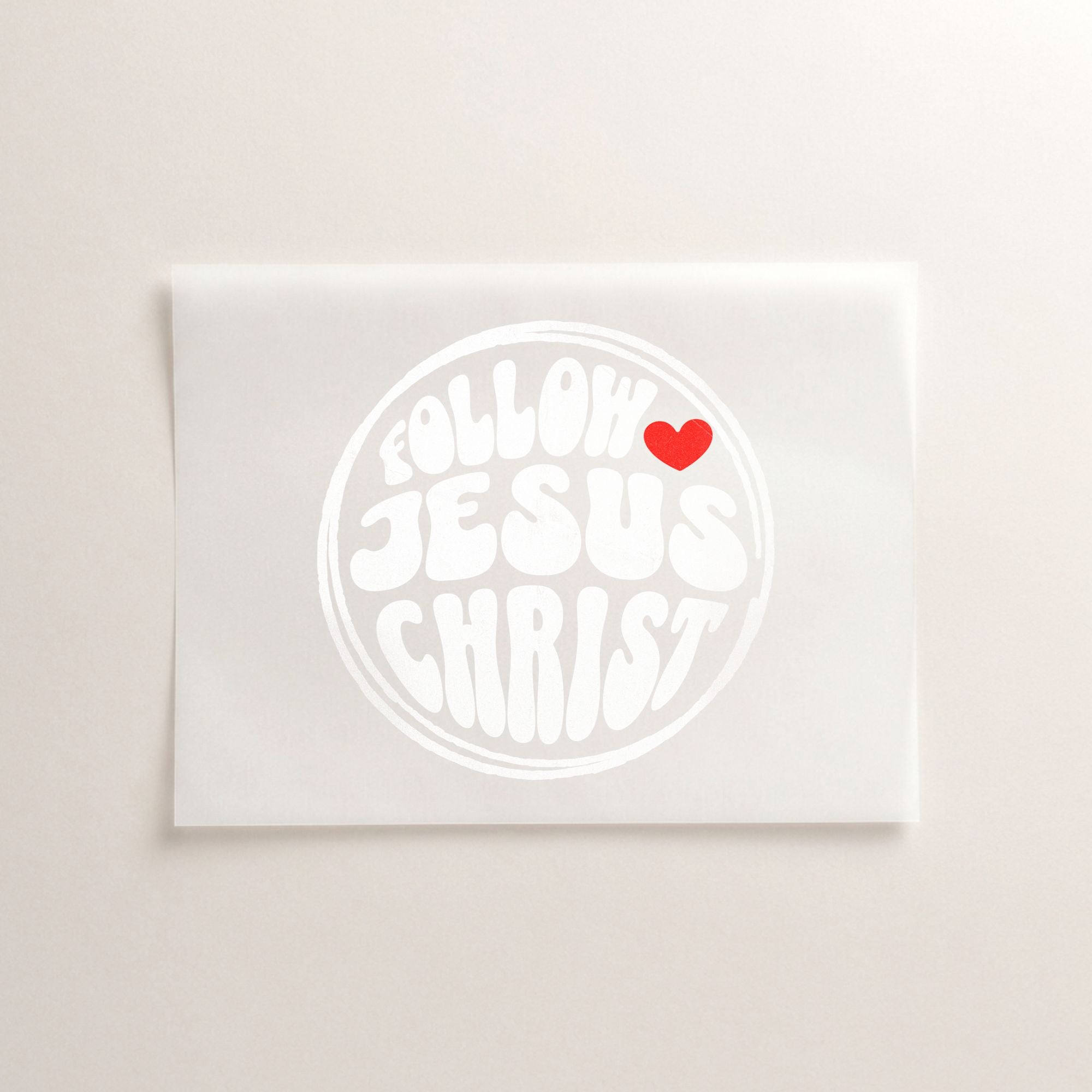 Follow Jesus Christ Crew christliches Bügelbild  | 8 cm breit & 24 cm breit