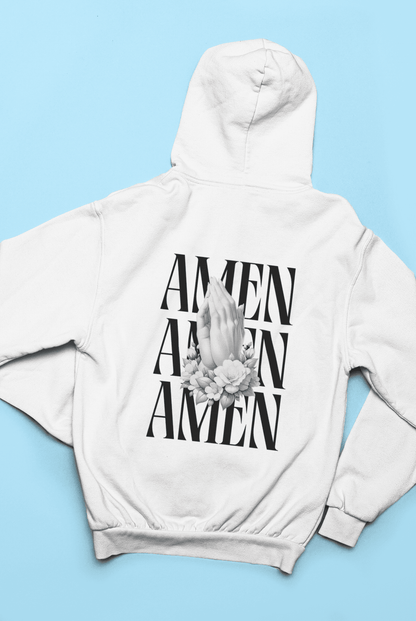 Christlicher Herren Hoodie „Amen“ – Faith Statement Backpri