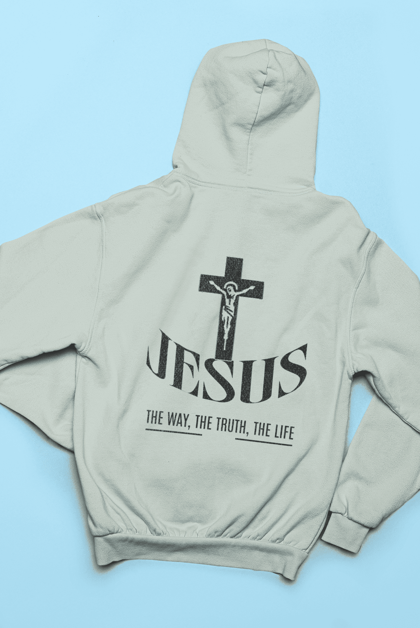 Christlicher Damen Hoodie mit Rückenprint „Jesus the way, the trust, the life“