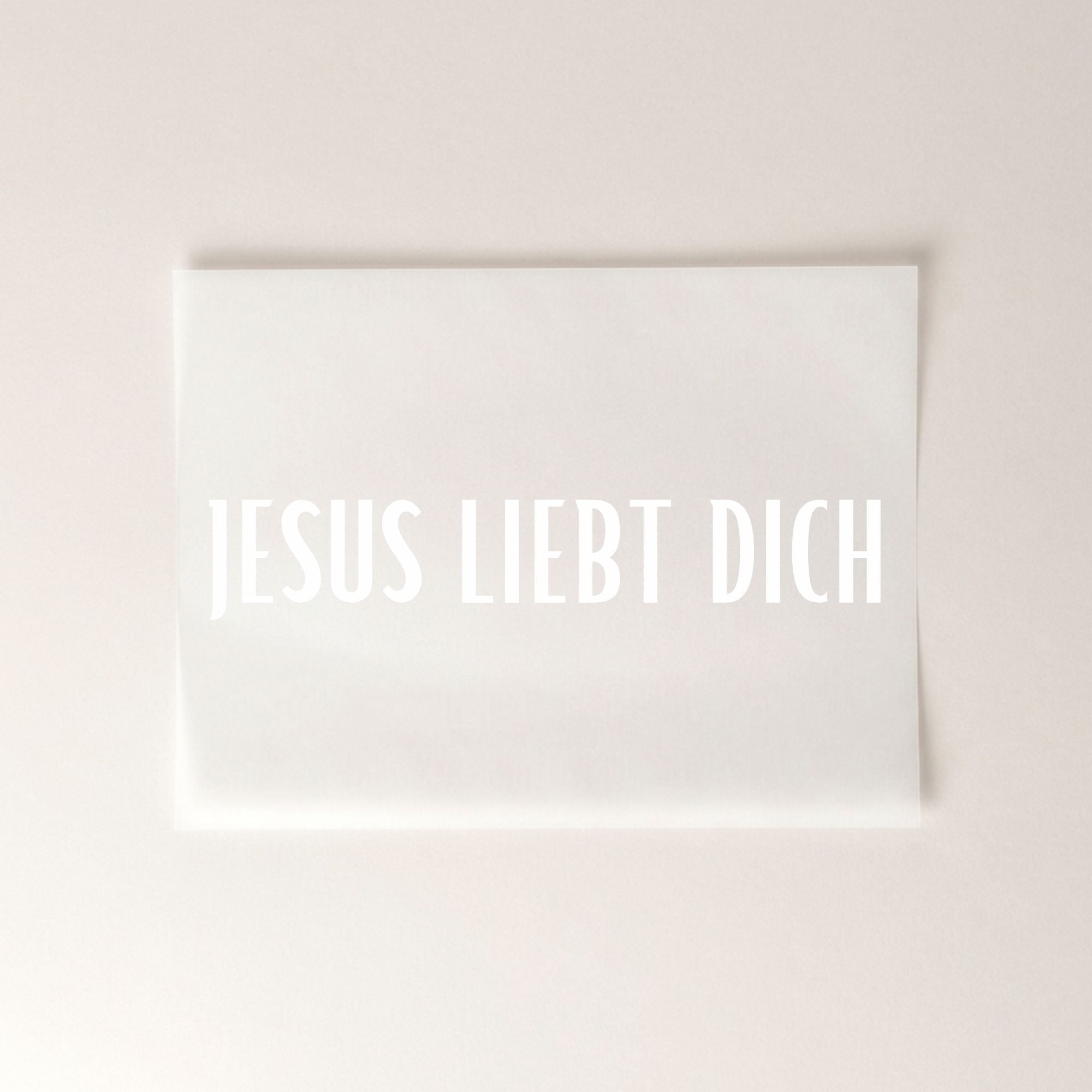 Jesus liebt dich Schriftzug christliches Bügelbild | 8 cm breit