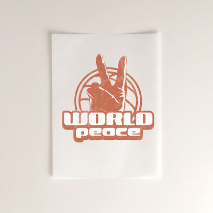 World Peace christliches Bügelbild | 8 cm breit