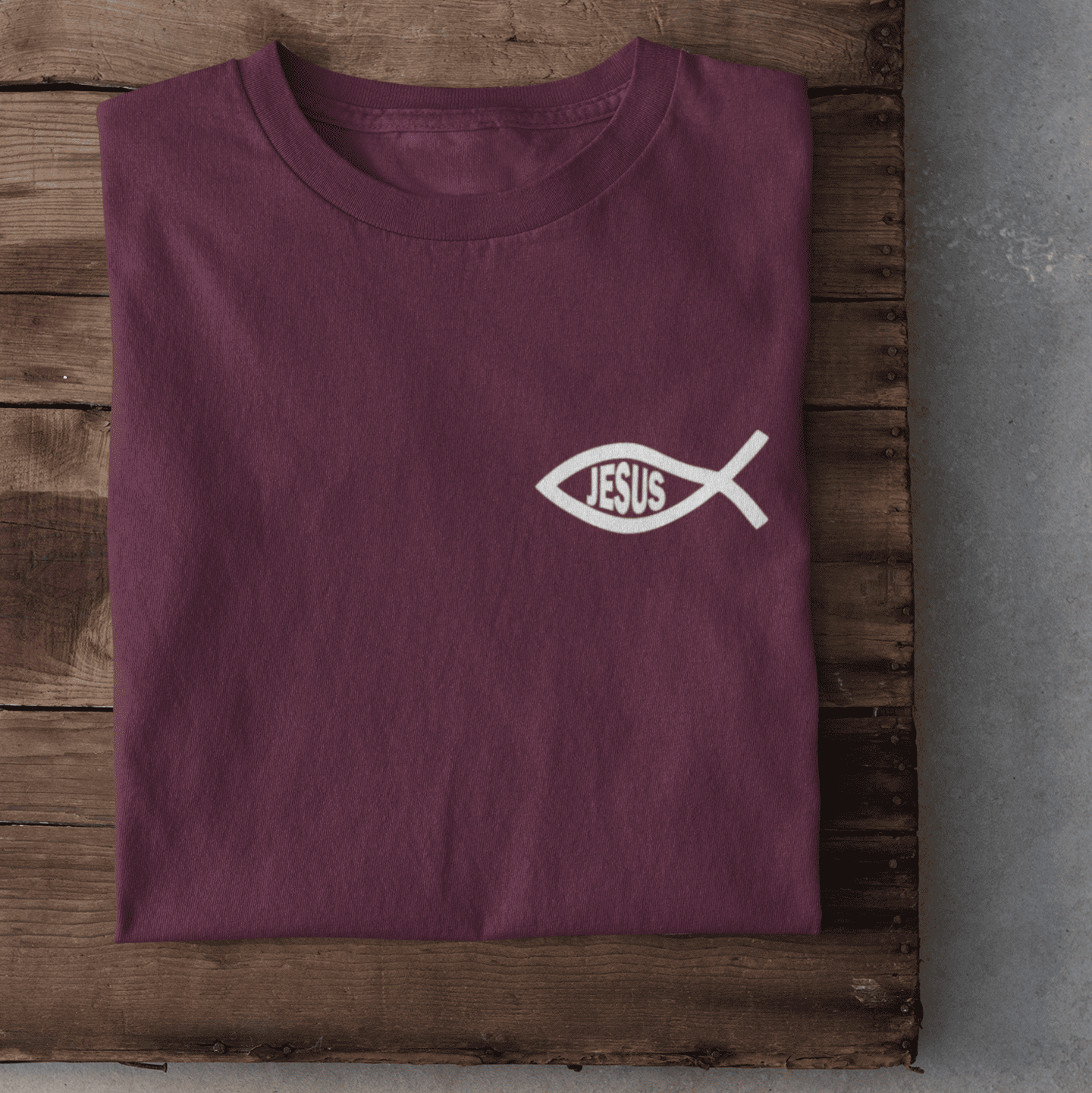 Christliches Damen T-Shirt „Eucharistischer Fisch & Jesus (Ichthys)“