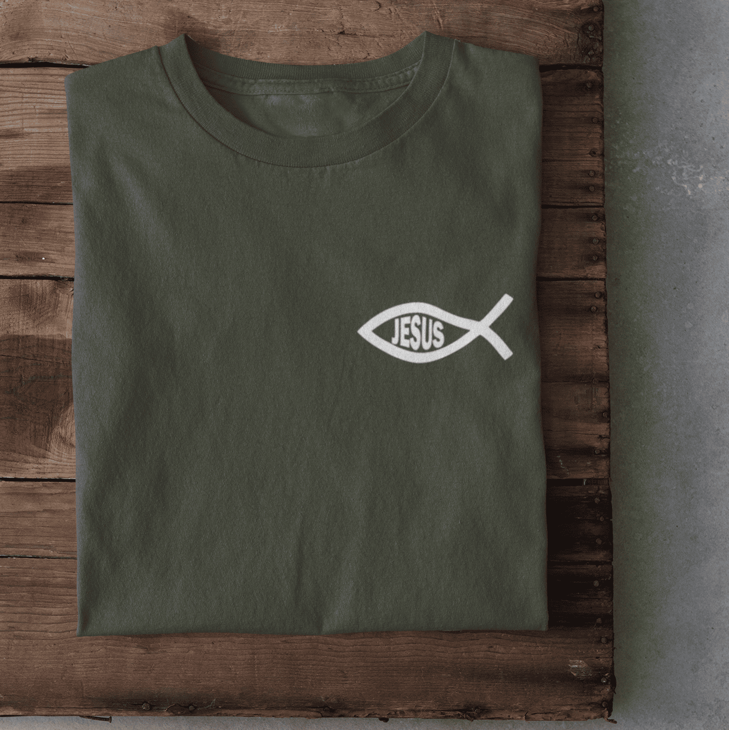 Christliches Damen T-Shirt „Eucharistischer Fisch & Jesus (Ichthys)“