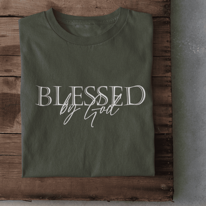 Christliches Damen T-Shirt „Blessed by God“ – Clean Faith Design