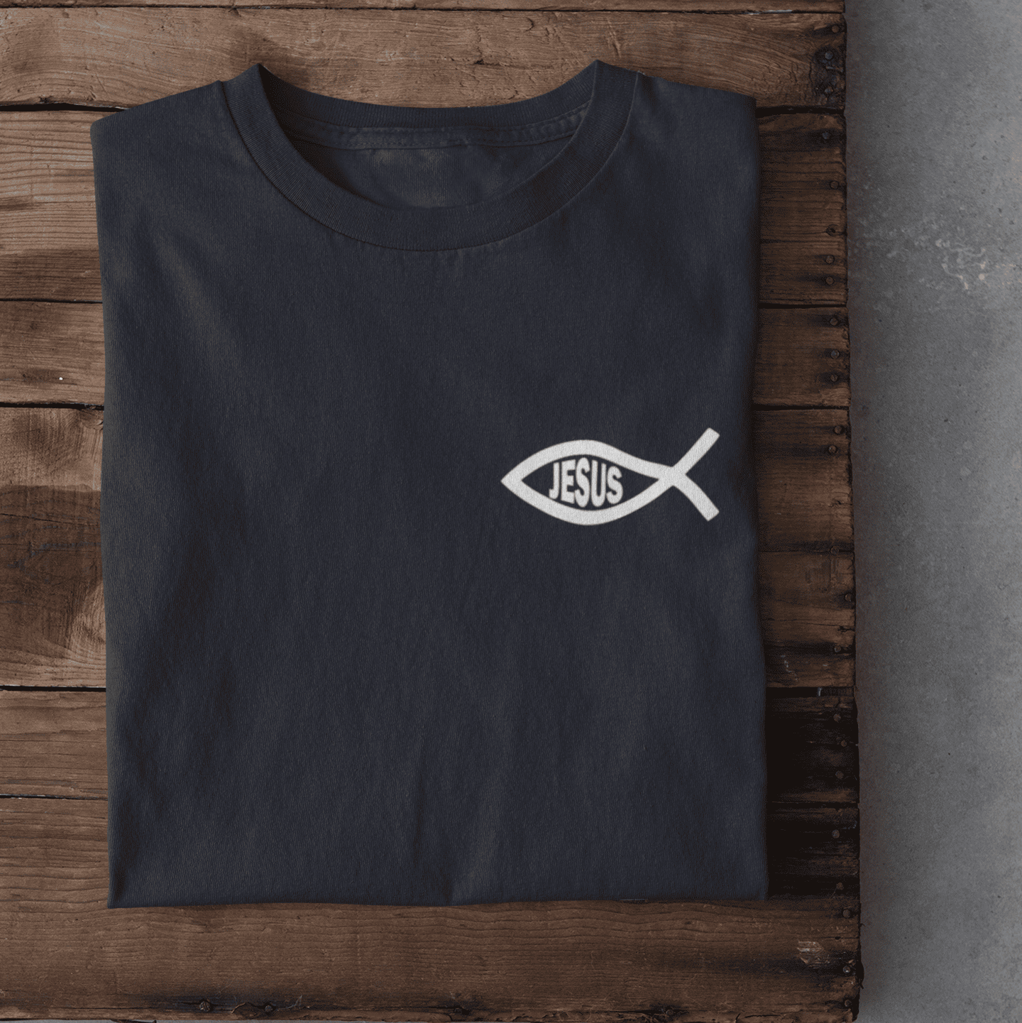 Christliches Damen T-Shirt „Eucharistischer Fisch & Jesus (Ichthys)“