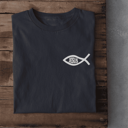Christliches Damen T-Shirt „Eucharistischer Fisch & Jesus (Ichthys)“