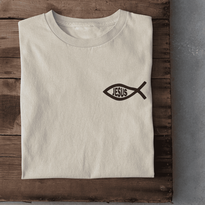 Christliches Damen T-Shirt „Eucharistischer Fisch & Jesus (Ichthys)“