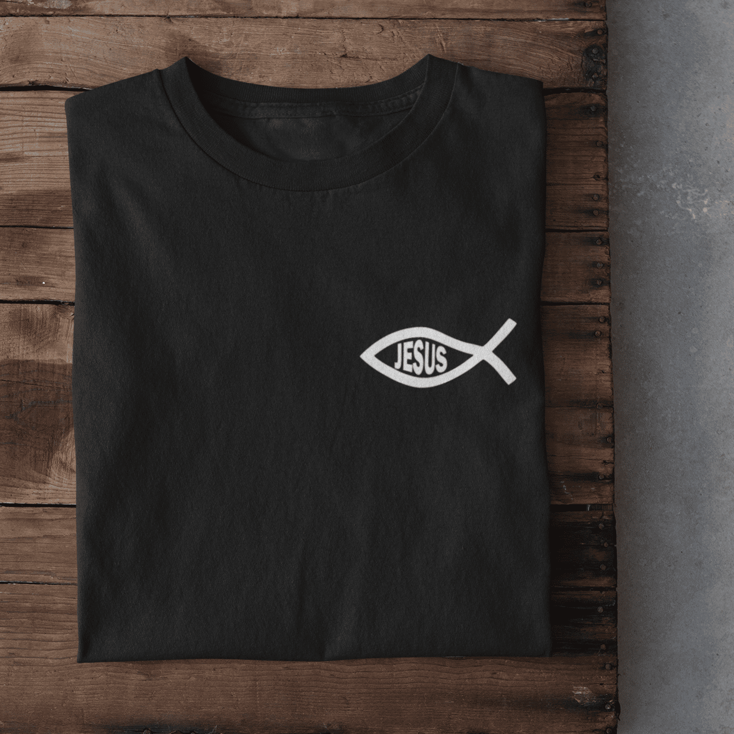 Christliches Damen T-Shirt „Eucharistischer Fisch & Jesus (Ichthys)“
