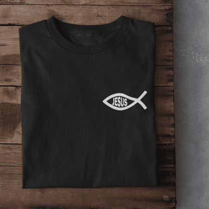 Christliches Damen T-Shirt „Eucharistischer Fisch & Jesus (Ichthys)“