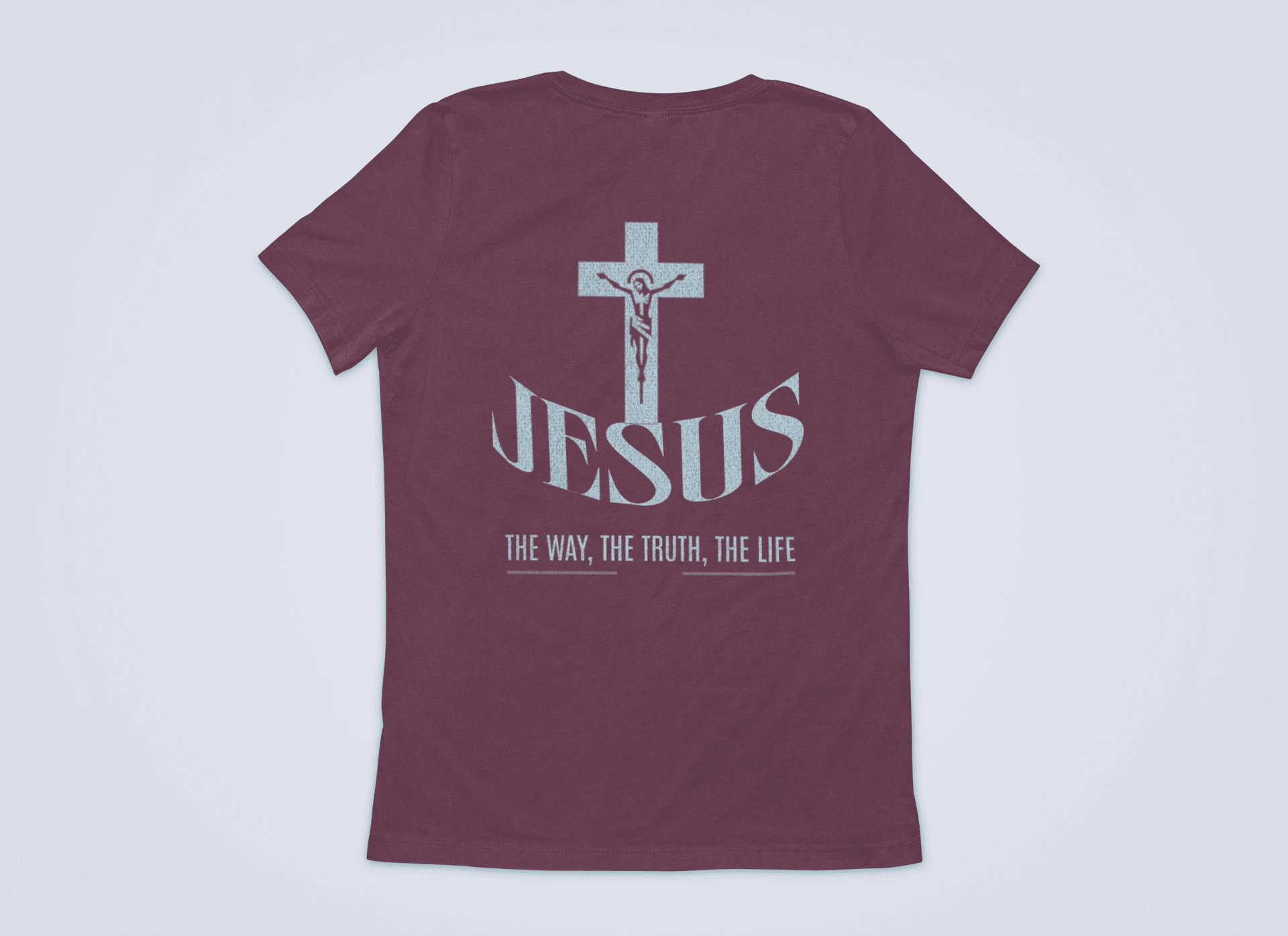 Christlicher Damen T-Shirt mit Rückenprint „Jesus the way, the trust, the life“