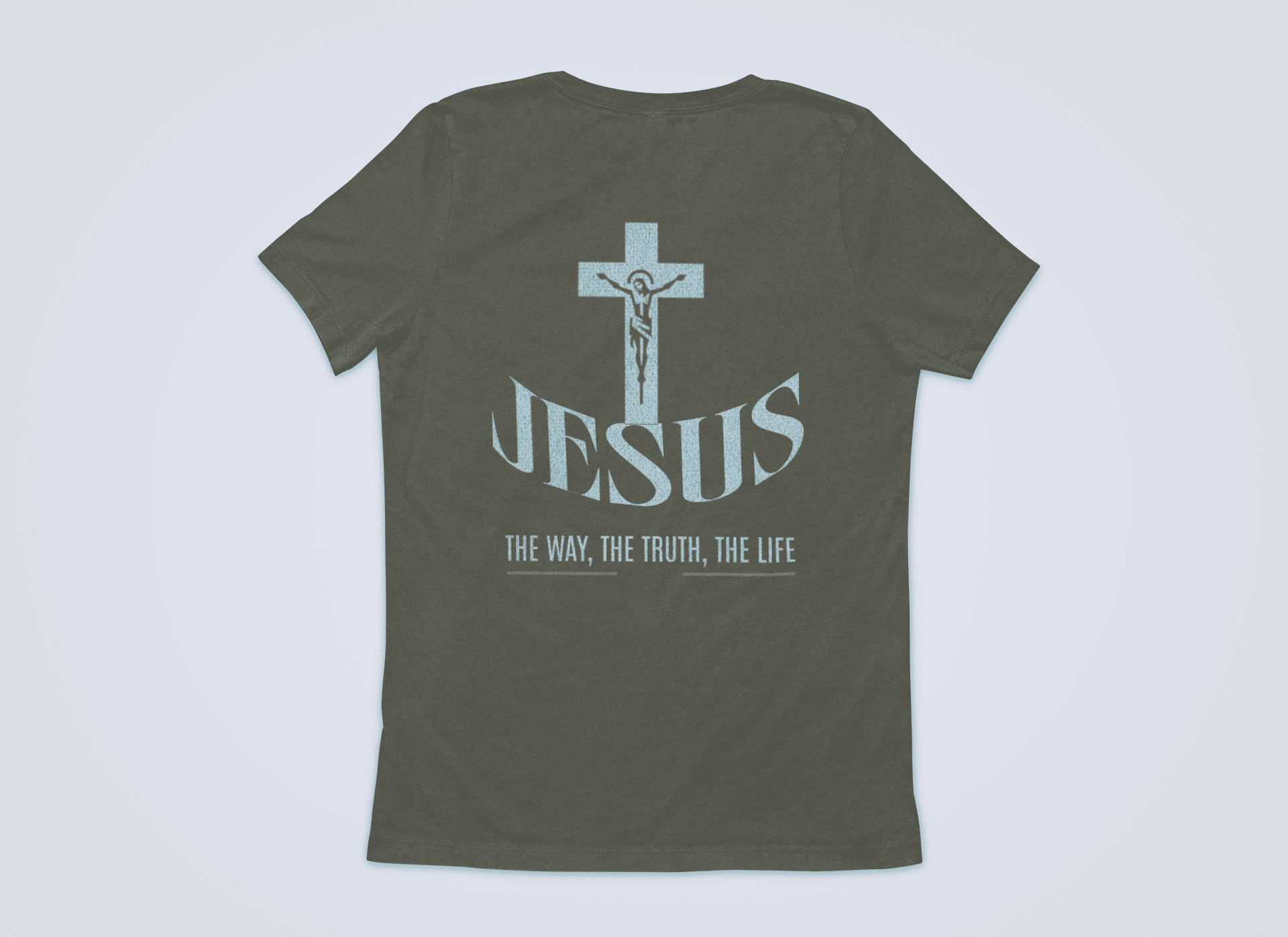Christlicher Damen T-Shirt mit Rückenprint „Jesus the way, the trust, the life“