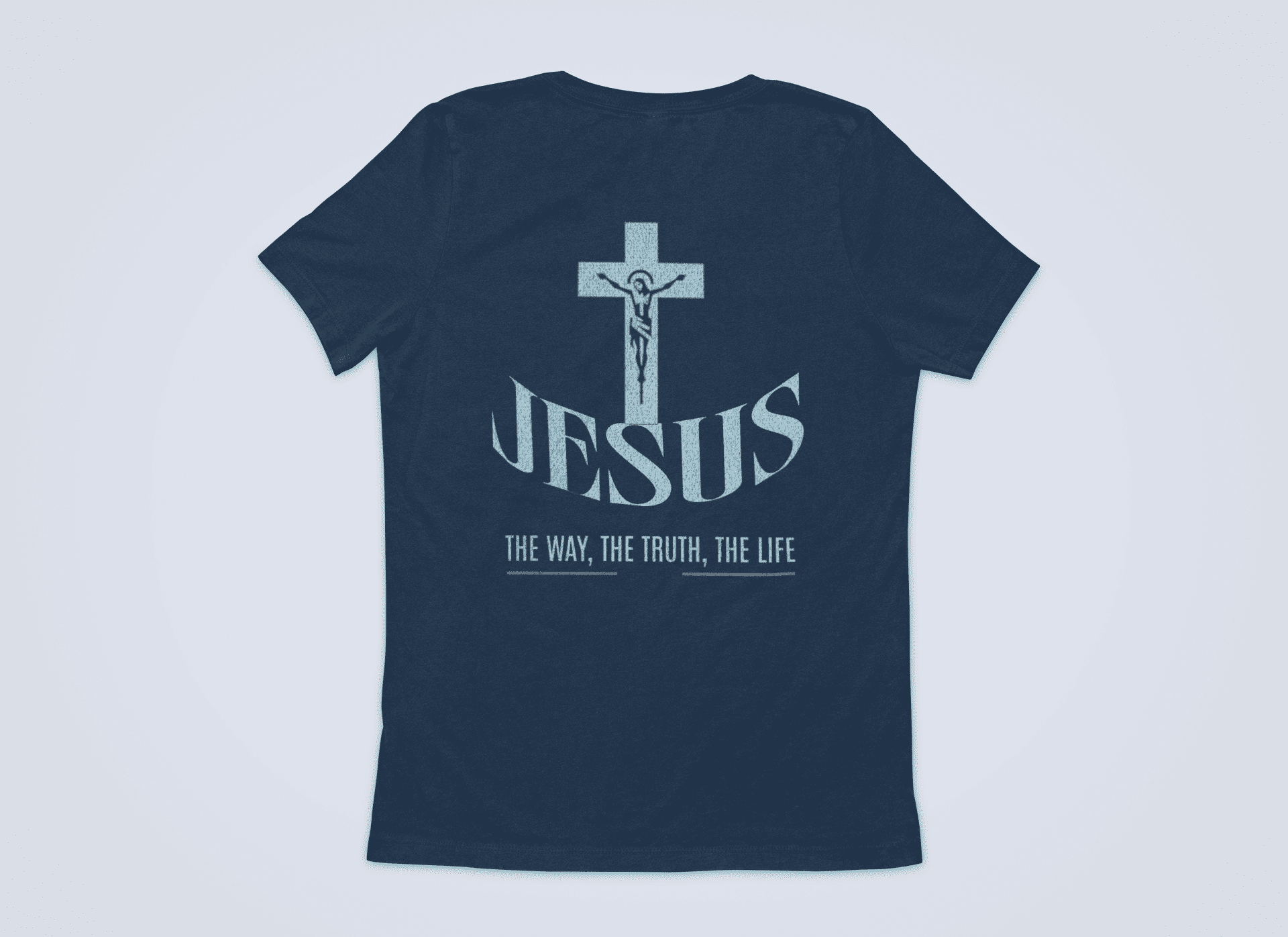 Christlicher Damen T-Shirt mit Rückenprint „Jesus the way, the trust, the life“