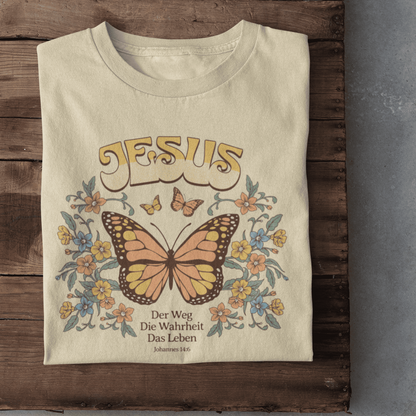 Christliches Damen T-Shirt mit Schmetterling – Glaube & Hoffnung