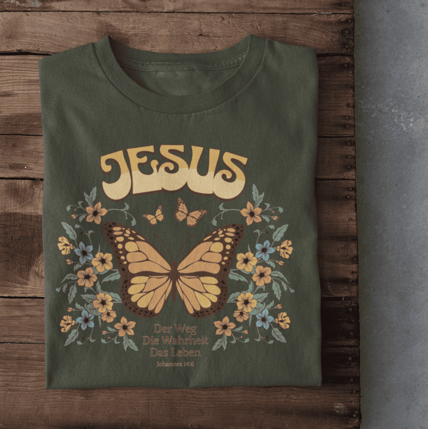 Christliches Damen T-Shirt mit Schmetterling – Glaube & Hoffnung