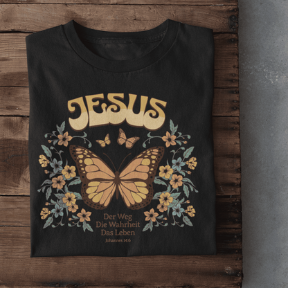 Christliches Damen T-Shirt mit Schmetterling – Glaube & Hoffnung