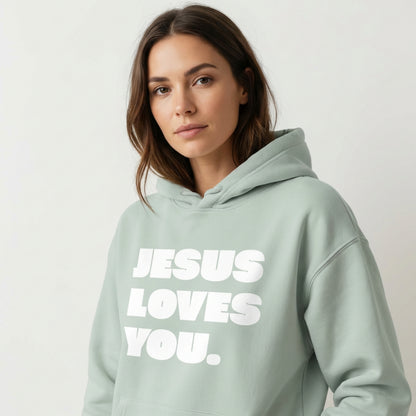 Christlicher Hoodie Damen „Jesus Loves You“ | Hoodie mit Liebe & Glaube