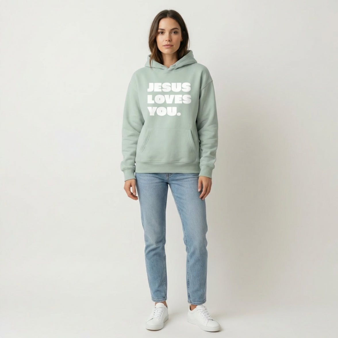 Christlicher Hoodie Damen „Jesus Loves You“ | Hoodie mit Liebe & Glaube