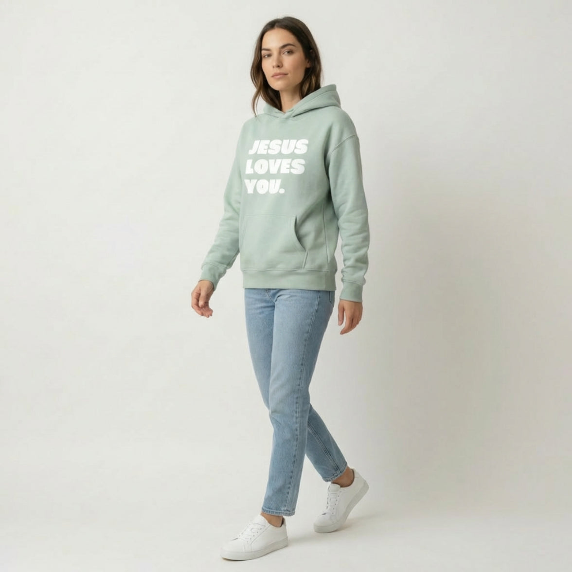 Christlicher Hoodie Damen „Jesus Loves You“ | Hoodie mit Liebe & Glaube