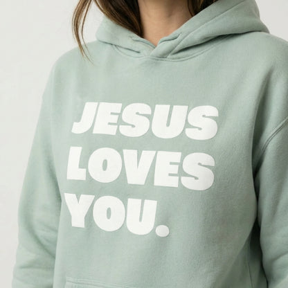 Christlicher Hoodie Damen „Jesus Loves You“ | Hoodie mit Liebe & Glaube