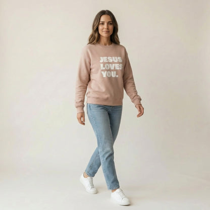 Christliches Sweatshirt Damen „Jesus Loves You“ | Pullover mit Liebe & Glaube